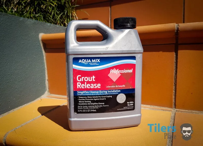 Aqua Mix grout release bottle for preventing grout haze