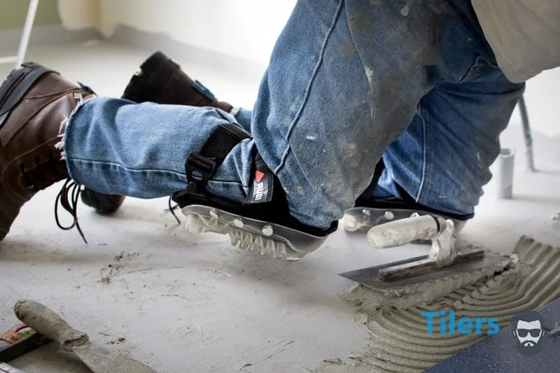 Rubi Gel Duplex knee pads worn during tiling work