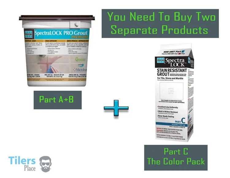 Epoxy grout two parts needed to buy - base compound and color pigment